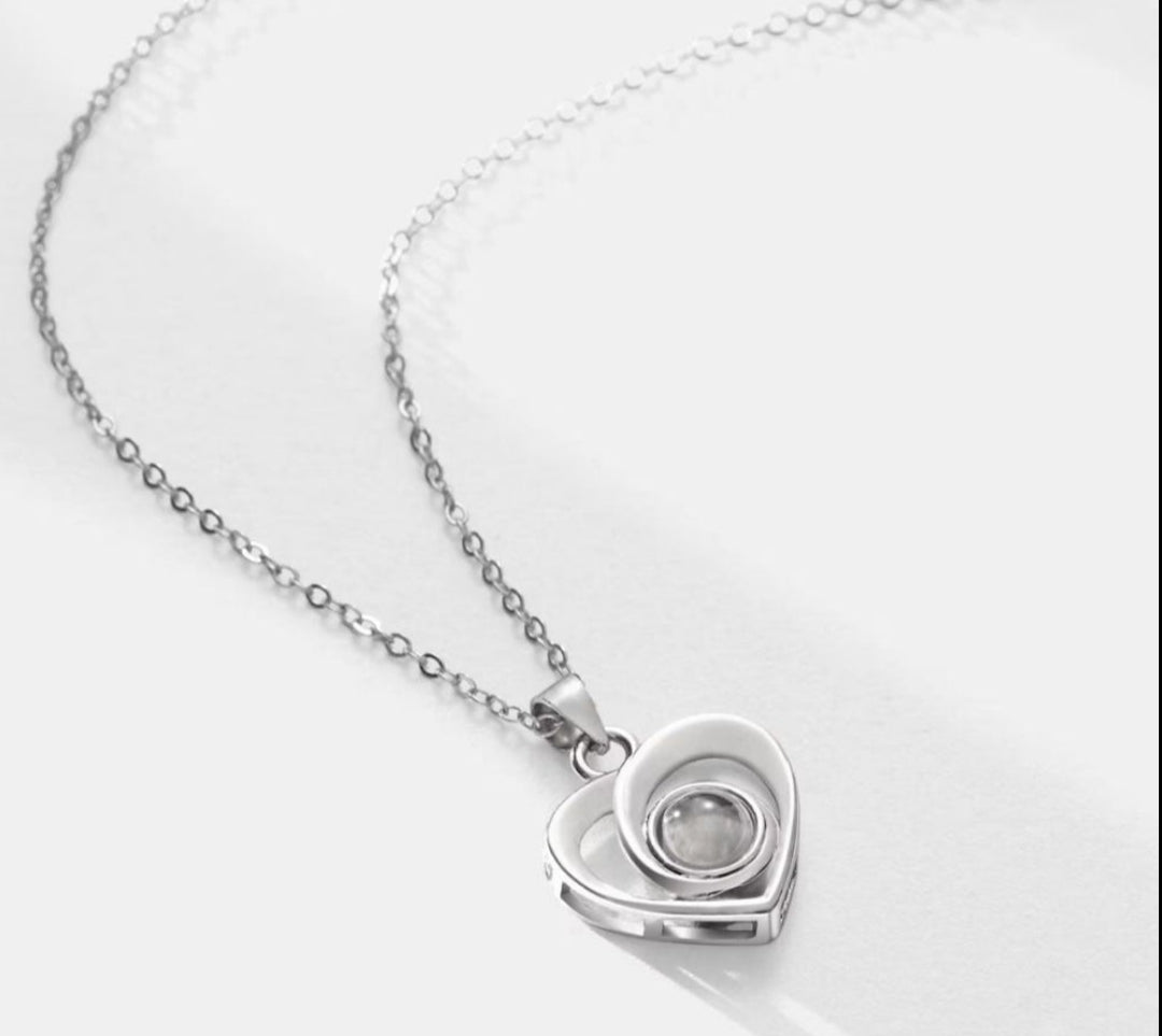 Projection Photo Heart Necklace