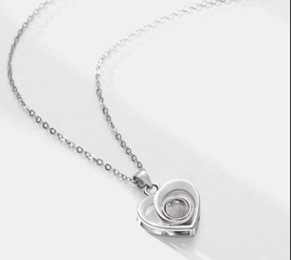 Projection Photo Heart Necklace