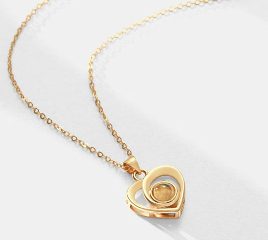 Projection Photo Heart Necklace