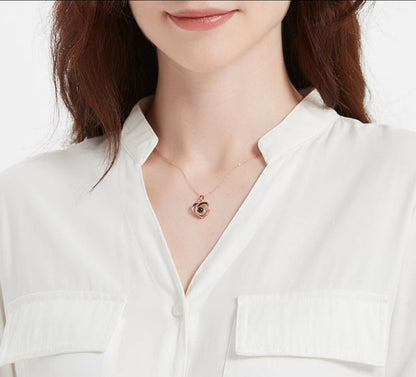 Projection Photo Heart Necklace