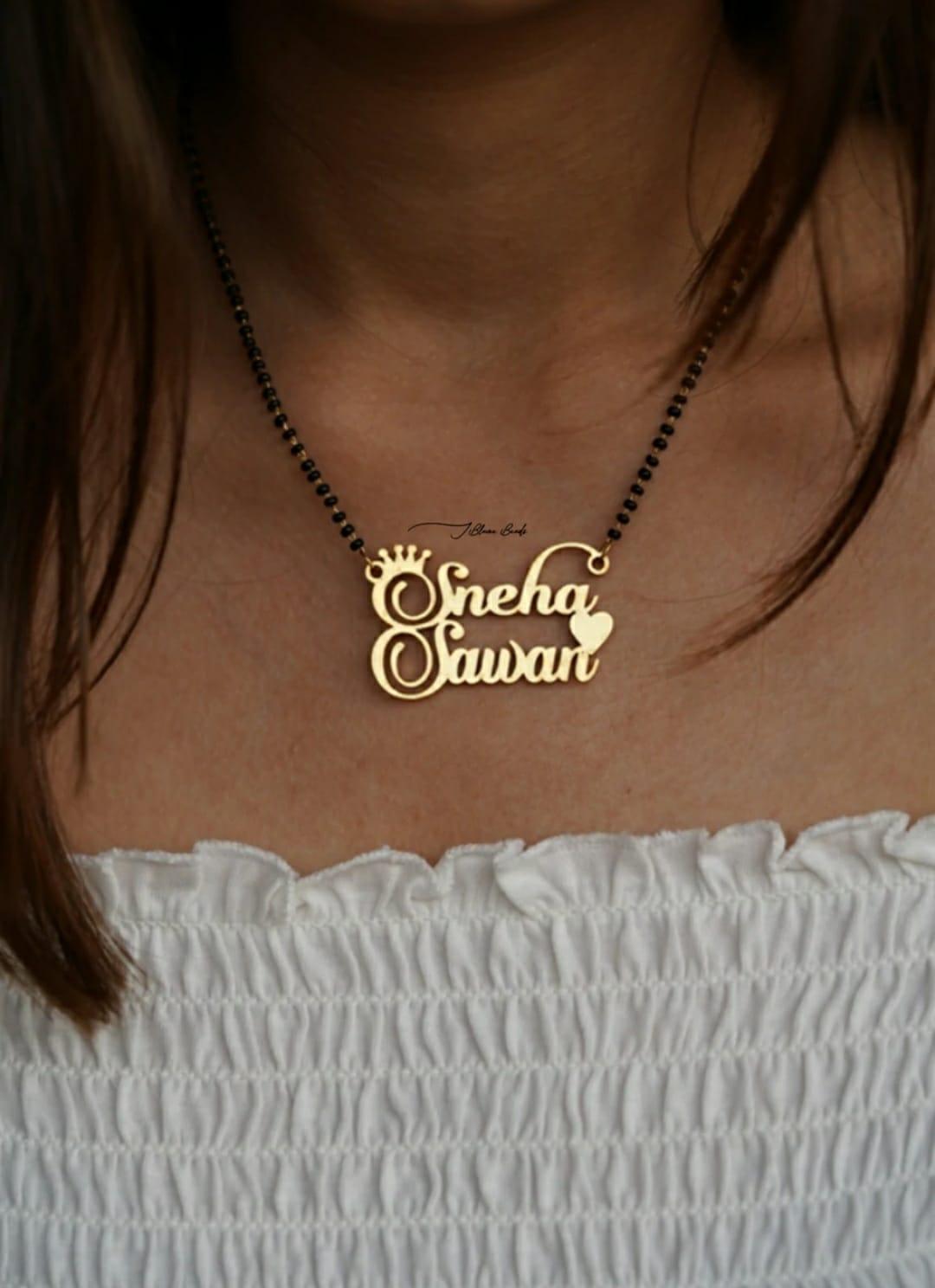 Gold Plated Mangalsutra Double Name Necklace