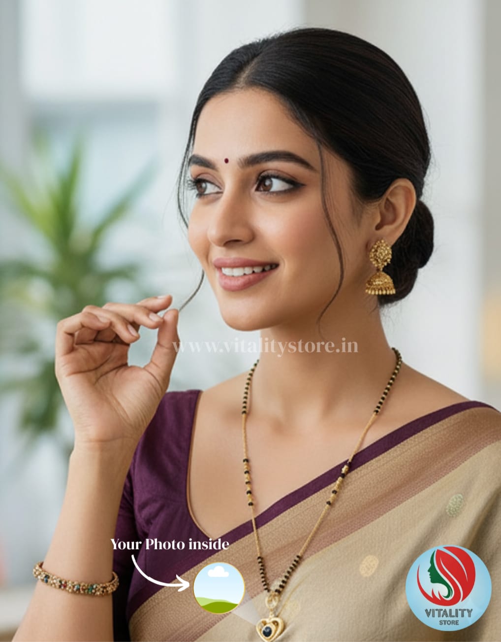 Beautiful Projection Photo Mangalsutra Necklace