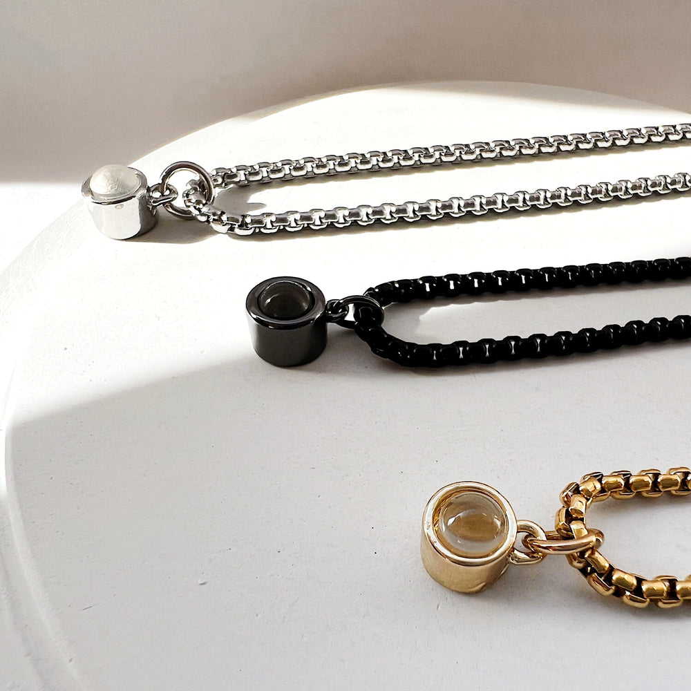 Projection Photo Men's Bubble Necklace