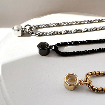 Projection Photo Men's Bubble Necklace