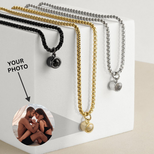 Projection Photo Men's Bubble Necklace