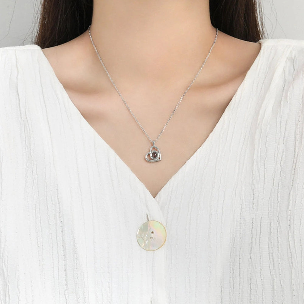 Projection Photo Heart Necklace
