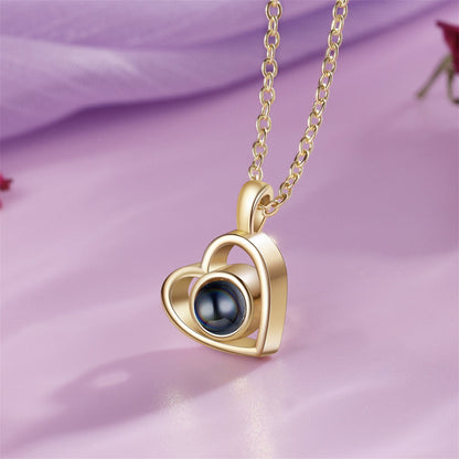 Projection Photo Heart Necklace