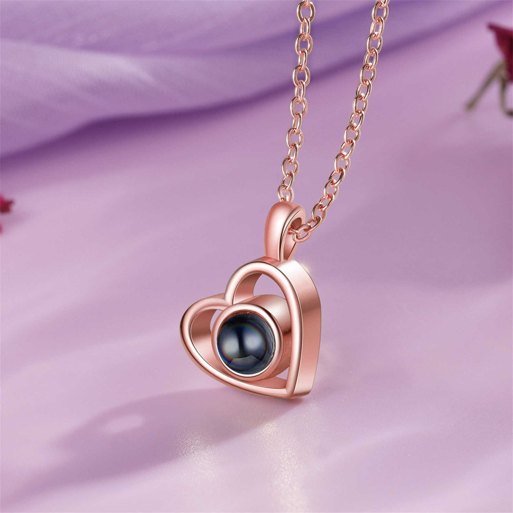 Projection Photo Heart Necklace