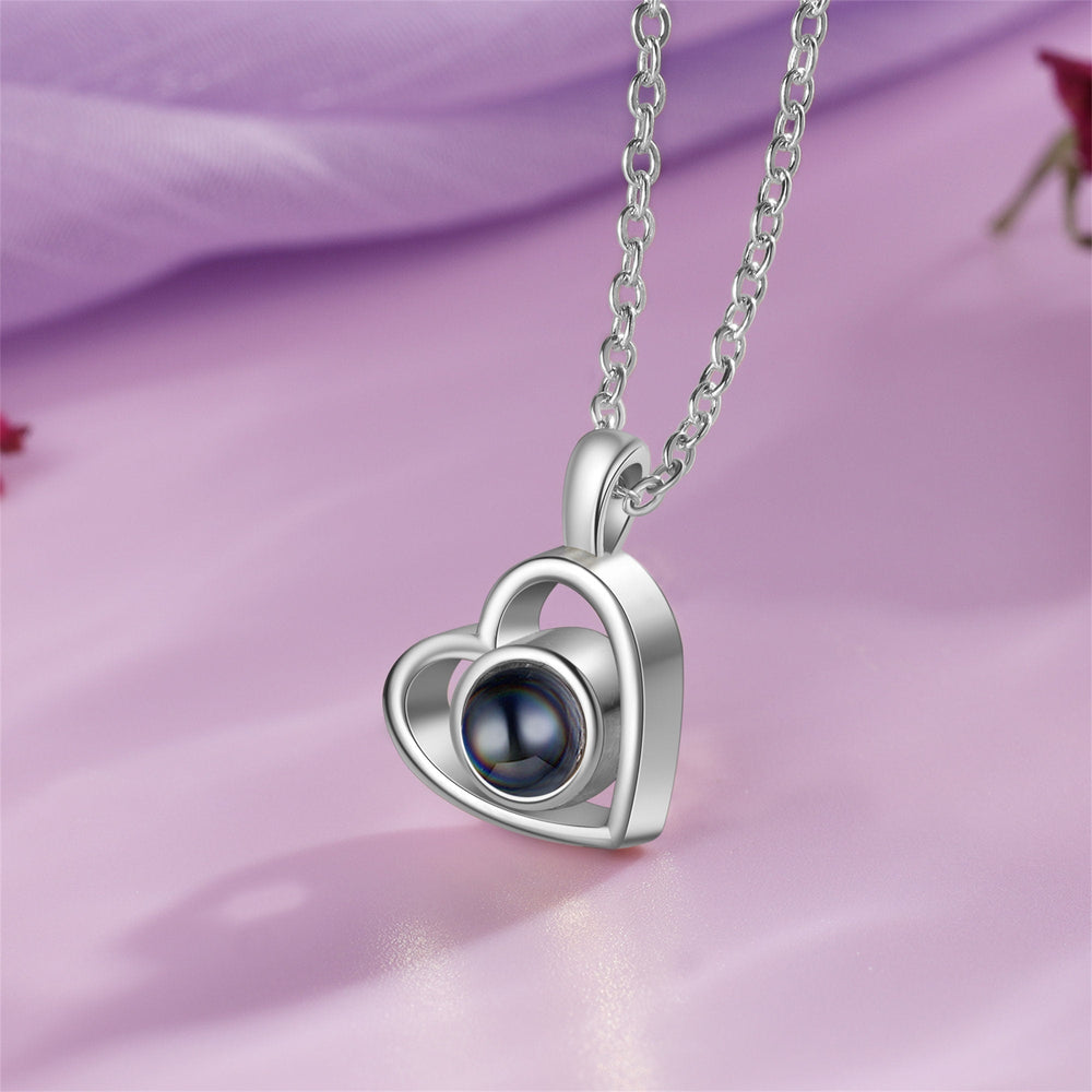 Projection Photo Heart Necklace