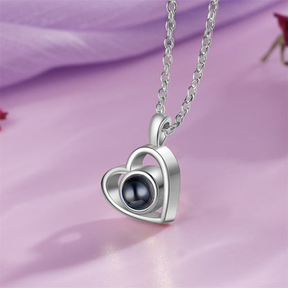 Projection Photo Heart Necklace