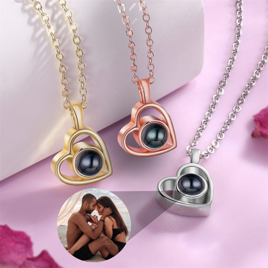 Projection Photo Heart Necklace
